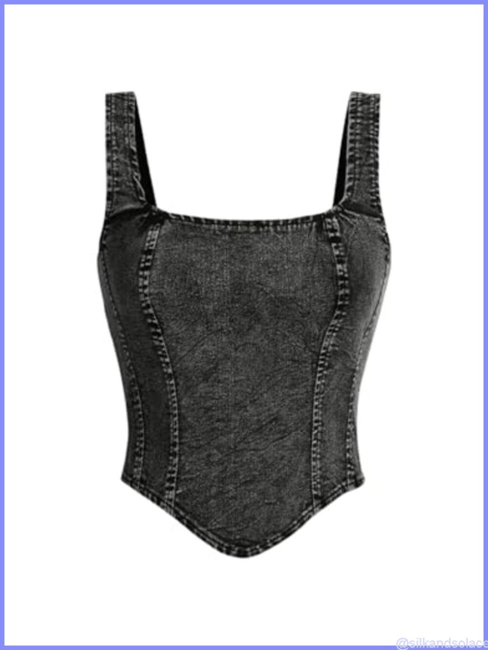 Sleeveless Square Neck Denim Tank Top Asymmetrical Hem Zip Y2K
